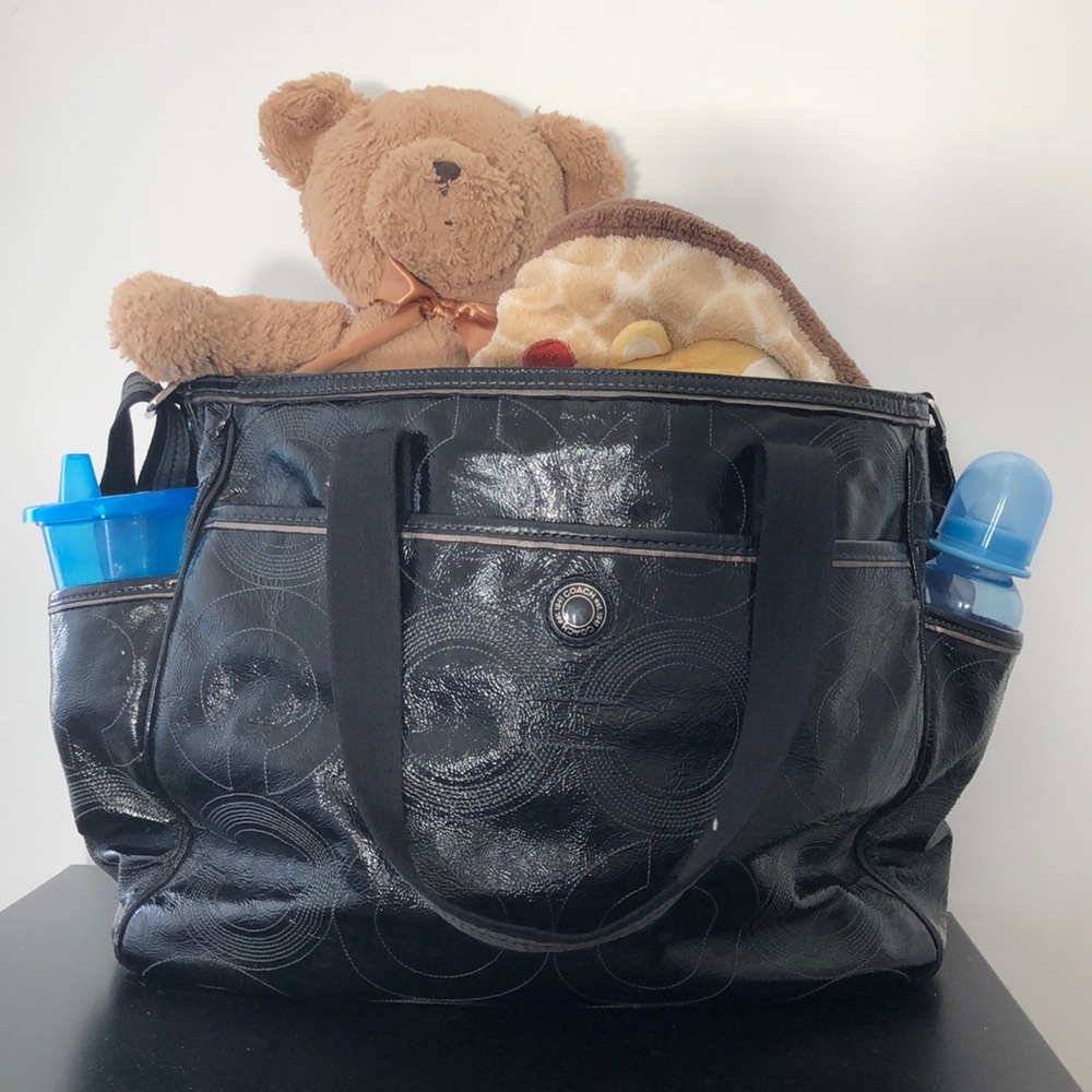 Coach Signature C Stitched Patent Leather Baby - Picture 1 of 14